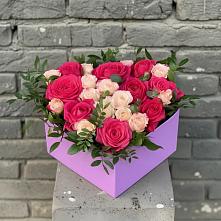 Цветочная композиция из Розы в коробке #REPLACE_PRED# Воздвиженке Приморский край