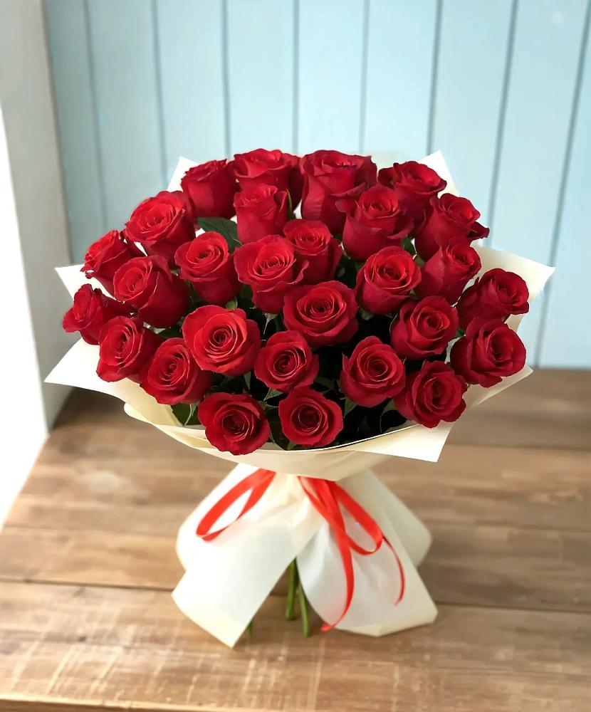 Букет 29 Красных роз в Воздвиженке Приморский край