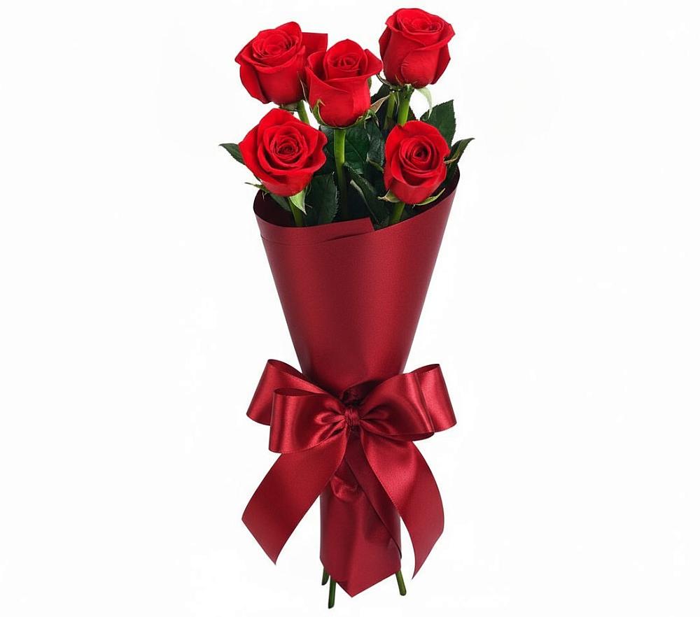 Букет 5 Красных роз Эдлесс Лав в Воздвиженке Приморский край