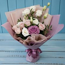 Букет цветов из:  Розы и Лизиантусы в Воздвиженке Приморский край