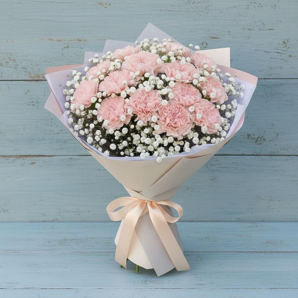 Букет цветов из: Гвоздики в Воздвиженке Приморский край