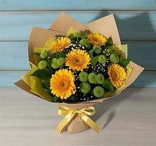 Букет цветов из:  Герберы и Хризантемы в Воздвиженке Приморский край