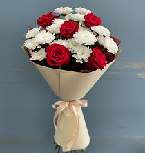 Букет цветов из:  Розы и Хризантемы в Воздвиженке Приморский край