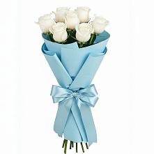 Букет 7 белых роз Проуд в Воздвиженке Приморский край