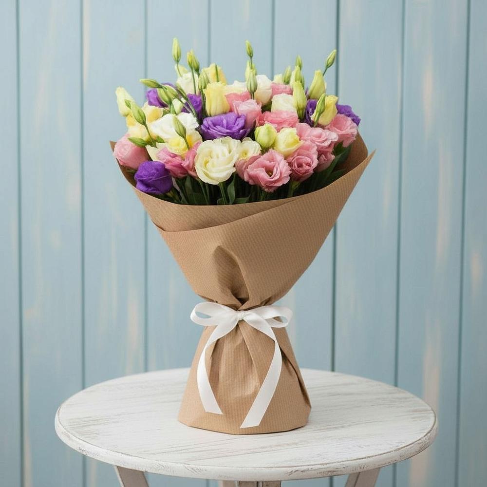 Букет цветов из: Лизиантусы в Воздвиженке Приморский край