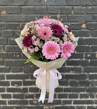 Букет цветов из:  Герберы и Хризантемы в Воздвиженке Приморский край