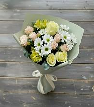 Букет цветов из:  Альстромерии, Розы и Хризантемы #REPLACE_PRED# Воздвиженке Приморский край