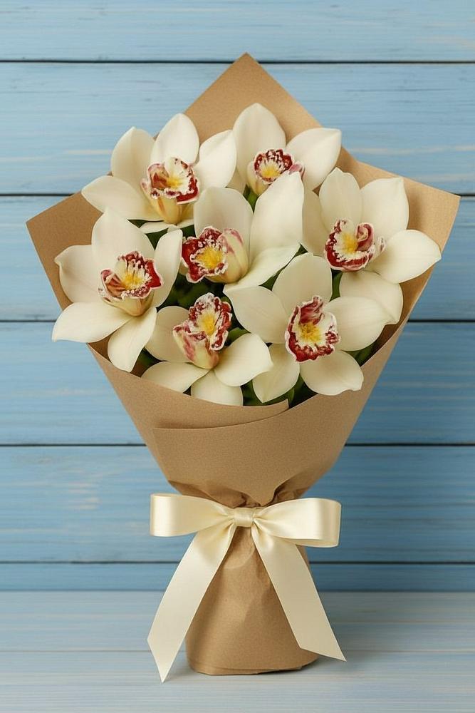 Букет цветов из: Орхидеи и Розы в Воздвиженке Приморский край