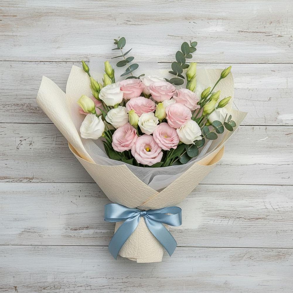 Букет цветов из: Лизиантусы в Воздвиженке Приморский край